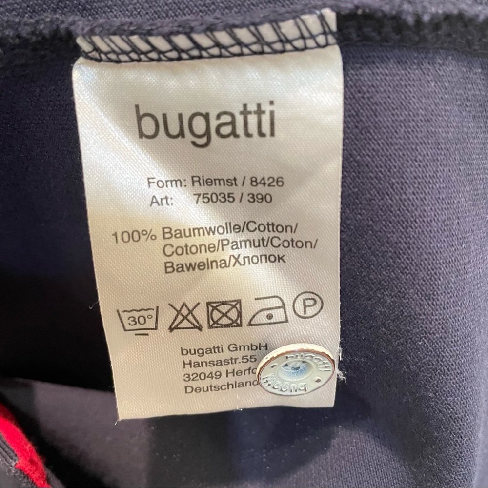 Navy Blue Men's Polo Shirt by Bugatti - Picture 10 of 10